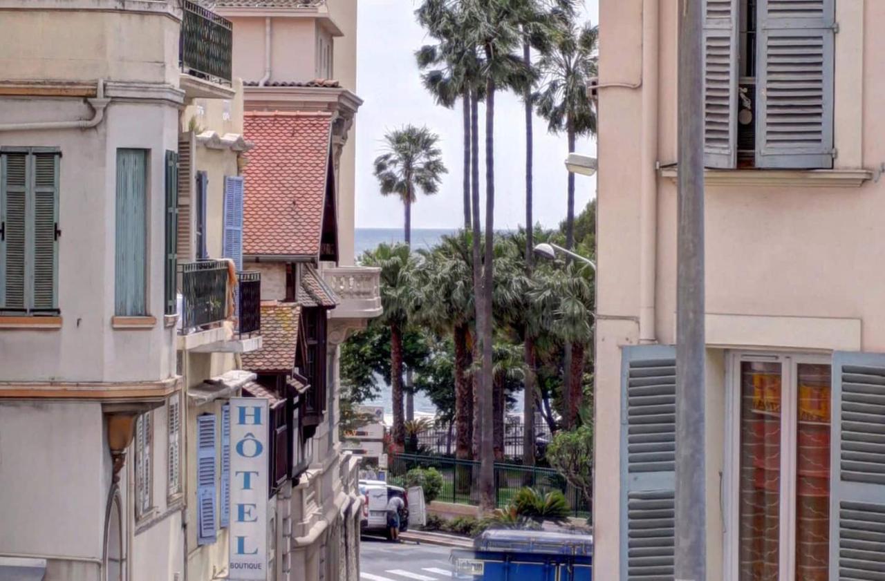CANNES plage 2mn/45m2/vue mer/inernet/clim/parking privé Eksteriør billede